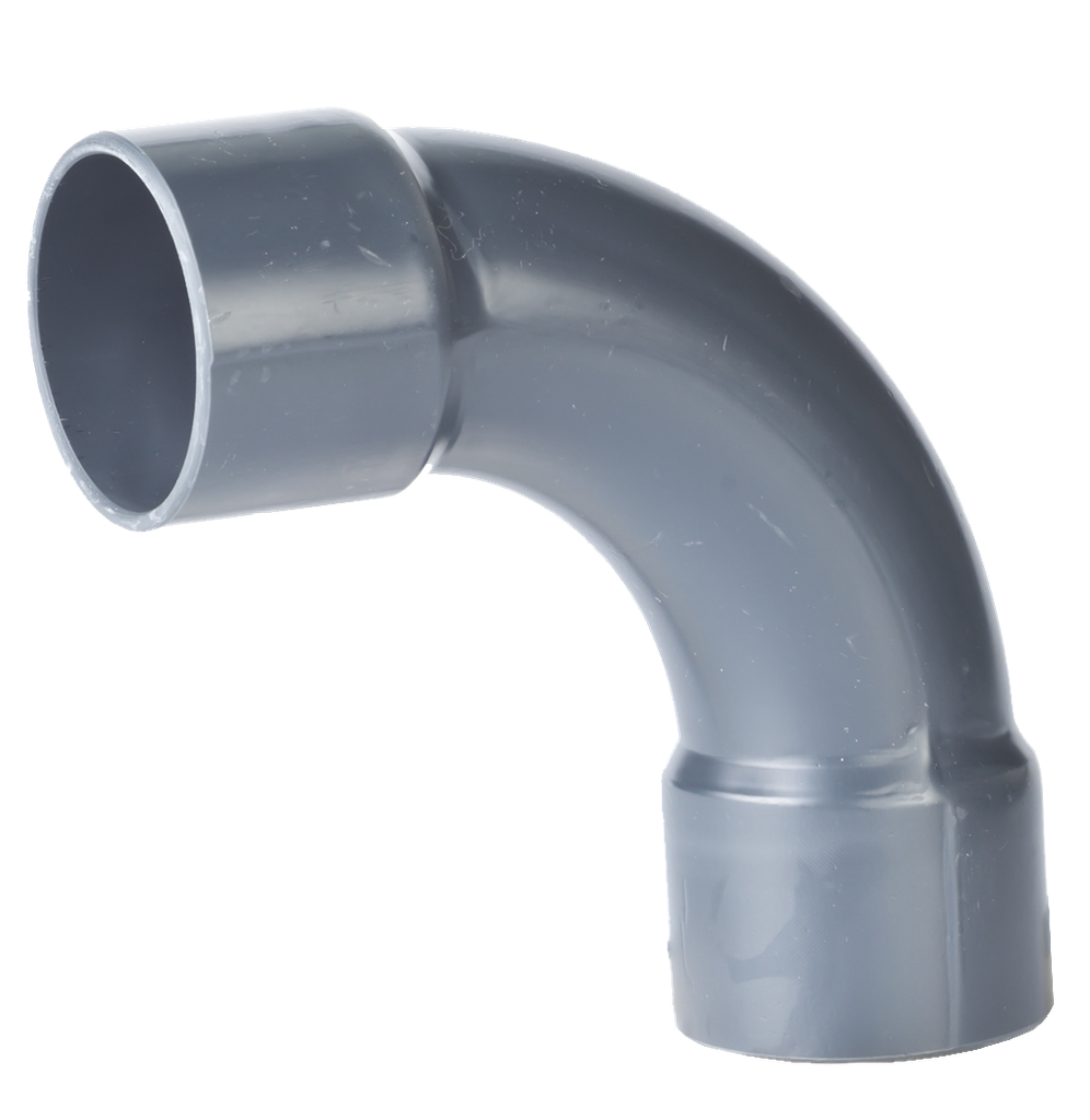 PVC druk bocht lang dia 200 90° PN12.5
