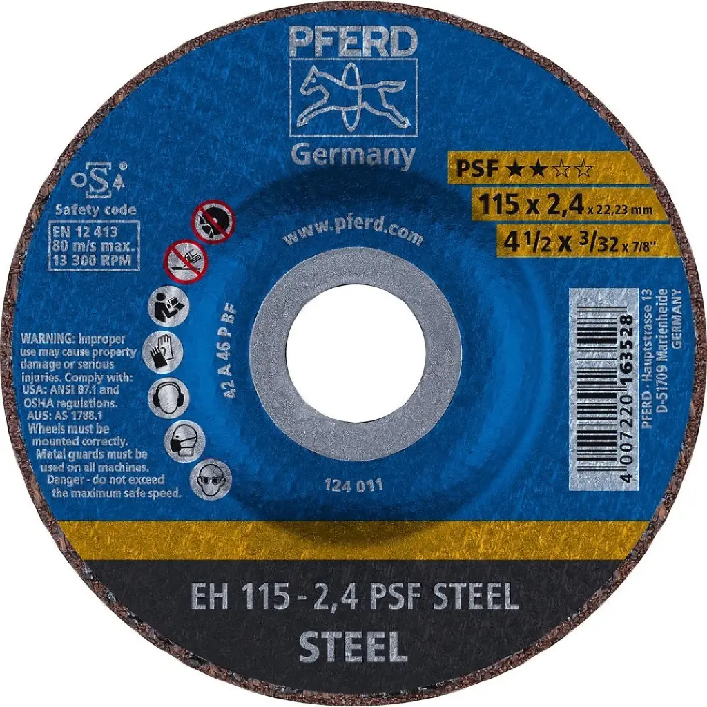 Doorslijpschijf dia 115-2.4 PSF pferd 