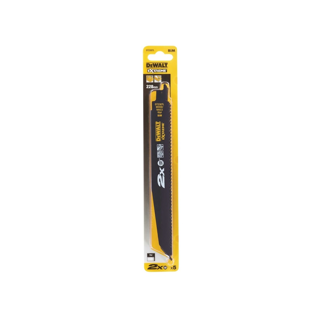 Reciprocating saw blade 2X BiM 228x4.2mm extra thick, wood