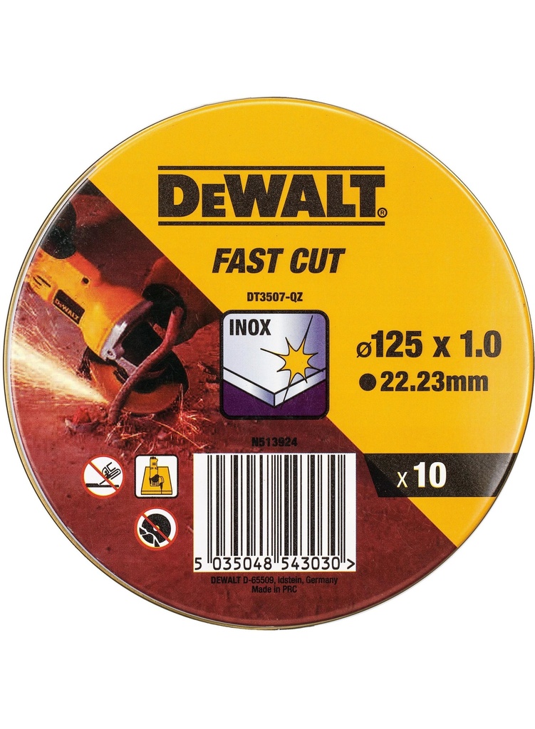 Cut-off wheel INOX 125x1x22,2mm in tin can