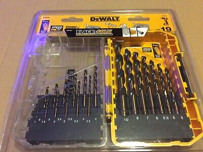 19-piece metal drill bits Black & Gold (1mm-10mm) in TOUGH CASE small