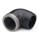 PVC druk bocht 40mm x 5/4" met inox ring (25st/doos)
