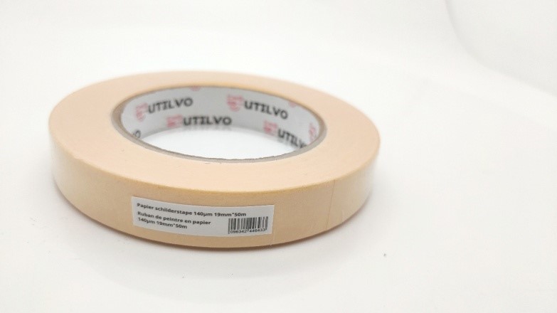 Ruban adhésif papier 19mm x 50m jaune