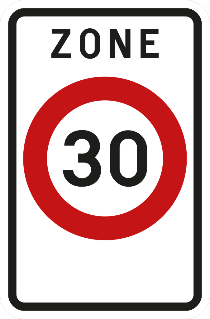 Panneau de signalisation F4A Début de la zone 30 SB250 400x600