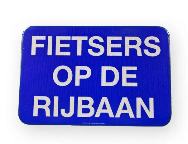 Verkeersbord "Fietsers op de rijweg" 600/400