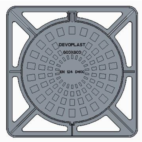 Gietijzer deksel dia 600 85x85 D400