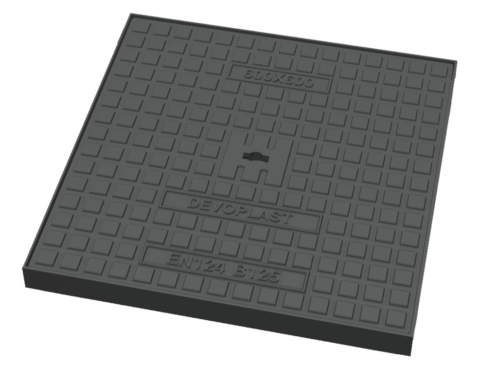 Cast iron lid KM=80x80 VO=70x70 B125