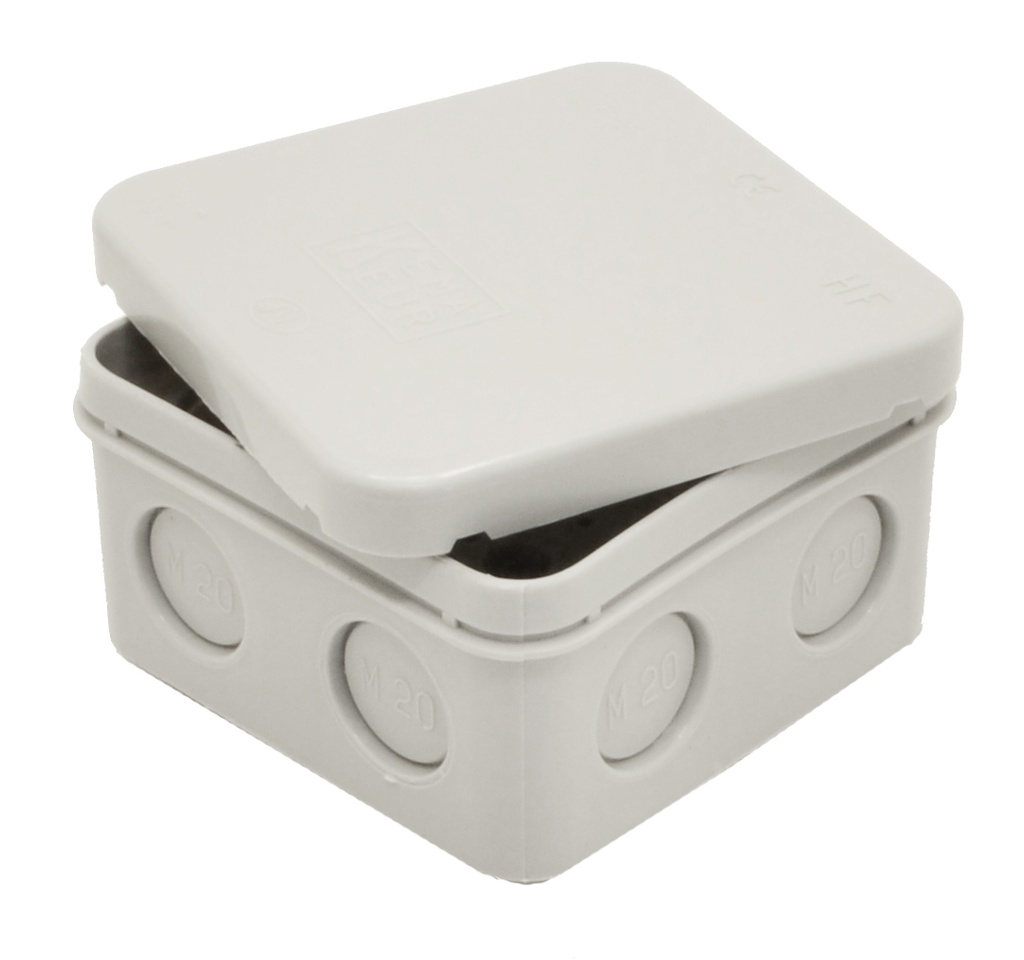 Junction box with pressure seal 80x80x50mm 7xM20 connection