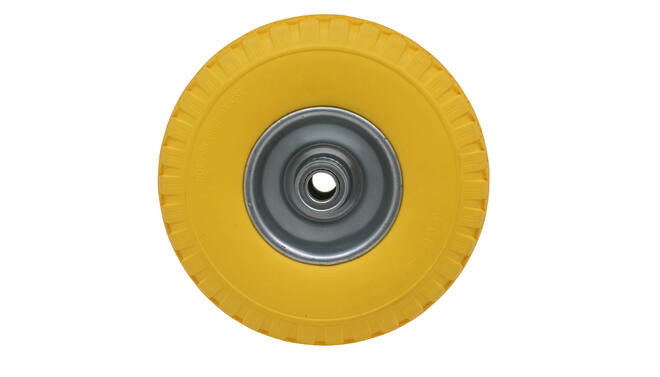 Zolderwagenwiel vol PU 3.00-4 geel max 80 kg
