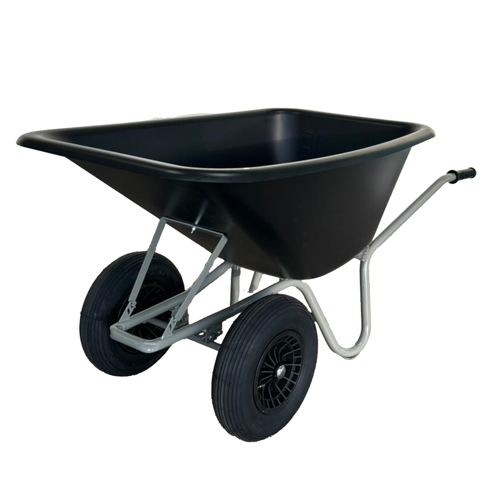 Wheelbarrow plastic 2 wheels chassis galva 170 l