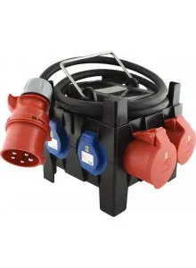 Verdeelblok 32A IN 400V OUT 400V 16A + 1x32A + 3x 250V 16A