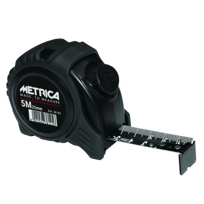 Rolmeter metrica 5m x 25mm zwart