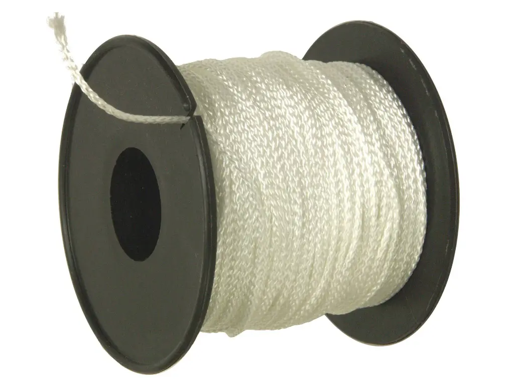 Metserskoord wit op PVC rolletjes 