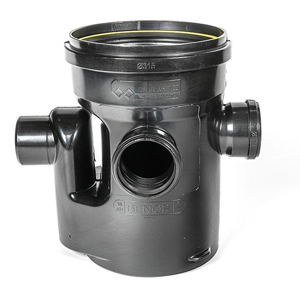 PE pit dia 315 3x110 1x110 siphon with collar