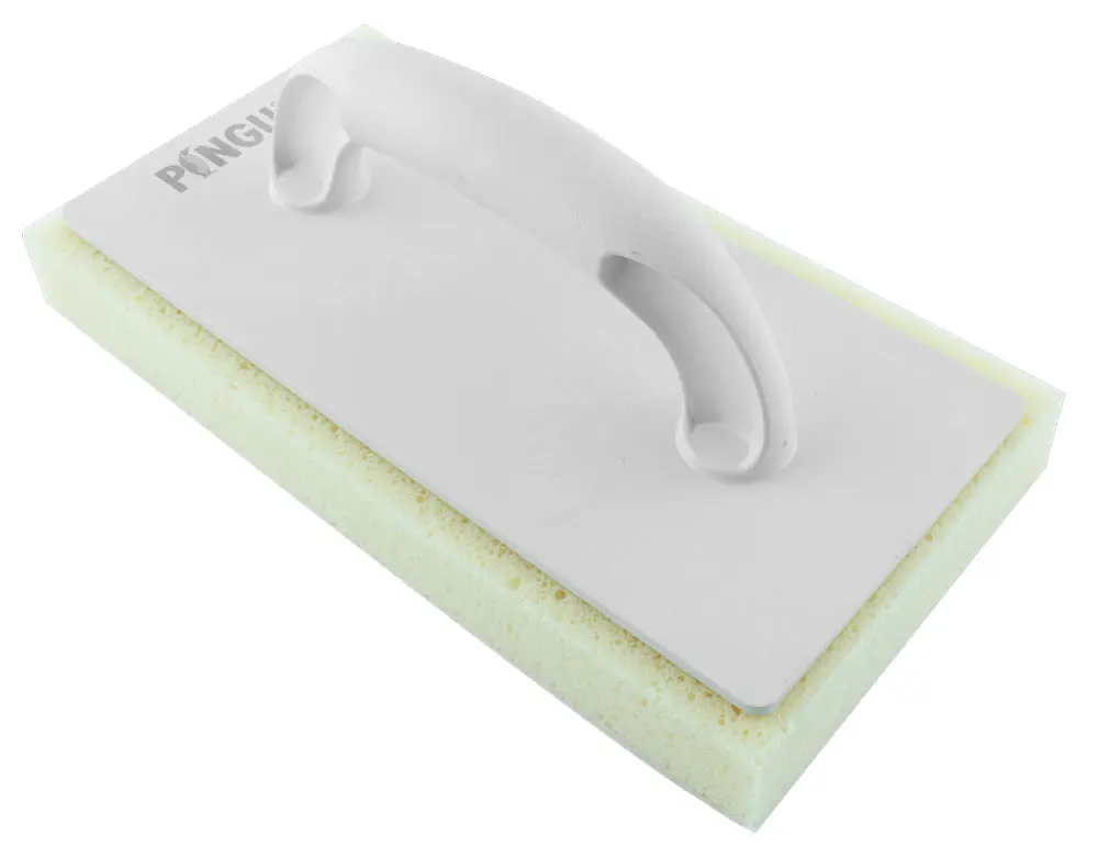 Plastic trowel with thick yellow sponge / gridded 270x140x30mm