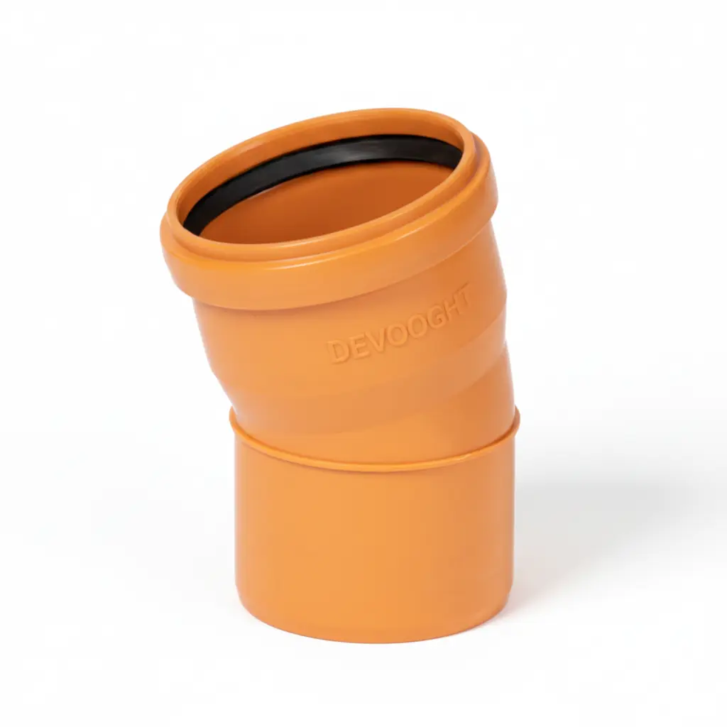 PP Bocht riolering dia 125mm 15° Msp roodbruin benor SN8 