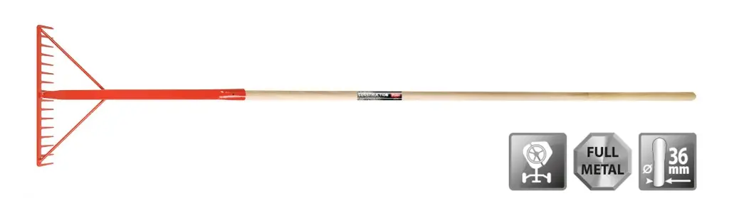 Rake asphalt rake polet 410mm / 16T with handle