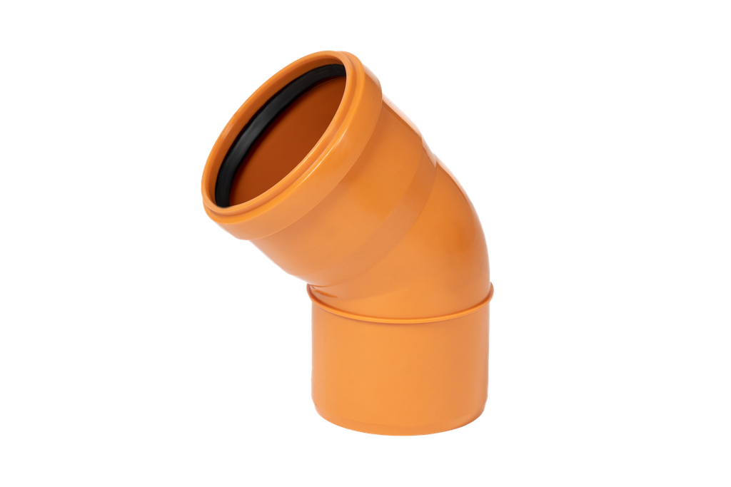 PP Bend sewer pipe dia 250mm 45° Msp red brown benor SN8