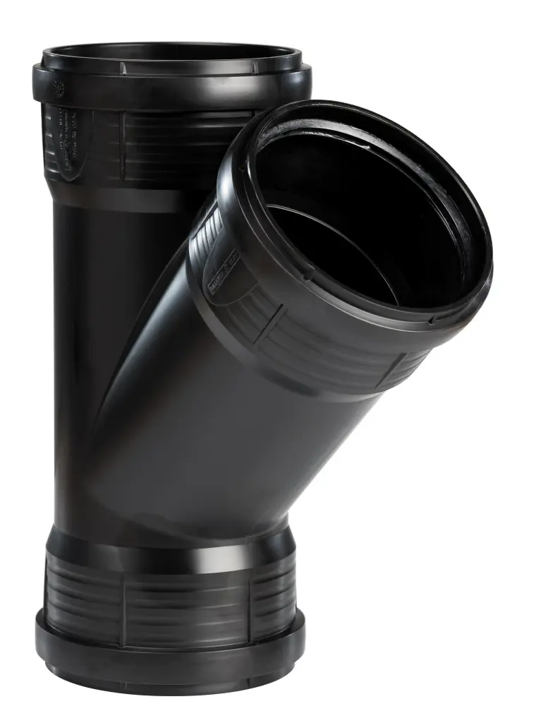 PP sanitary T-piece dia 110 45° 3xM