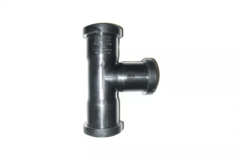 Pièce en T sanitaire en PP dia 40 87° 3xM