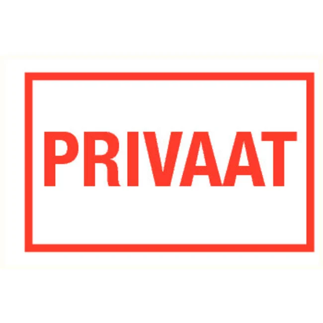 Verkeersbord T2 "privaat" SB250 600x400 rood-wit 