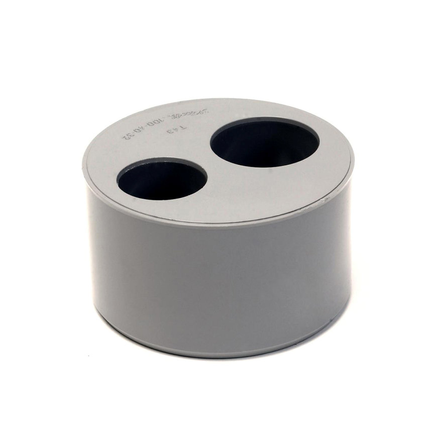 PVC verloop 110/40x40 grijs 