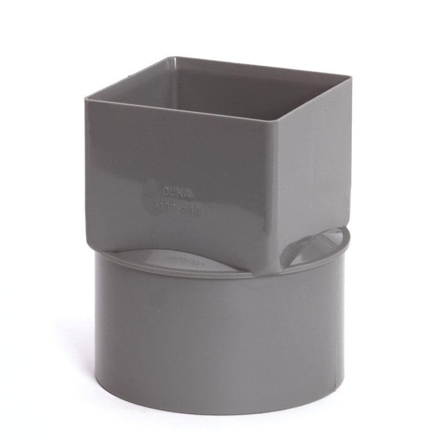 PVC reducer 103/80 round square.
