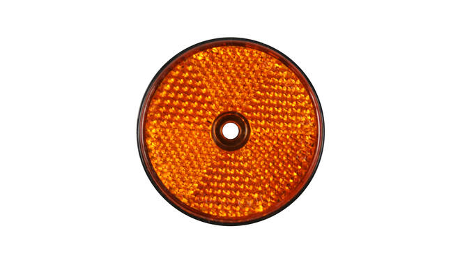 Reflector rond oranje + gat 60mm 