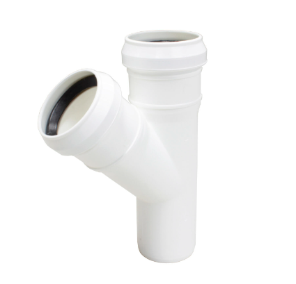PVC T-stuk dia 32 45° wit sanitair