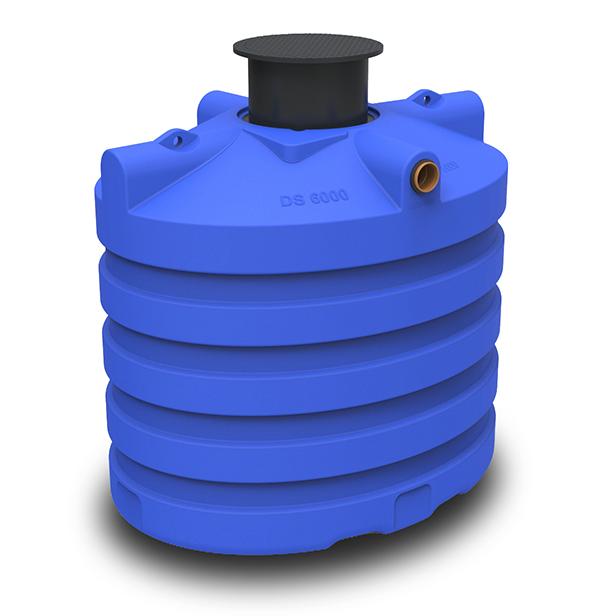 Septische/regenwatertank 6000 L premium blauw met lift (235x180xH205) ovaal 180kg 