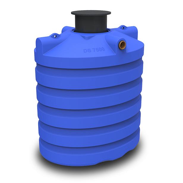 Septische/regenwater put 7500l blauw met telescopische schacht (235x192xH235) 250kg 
