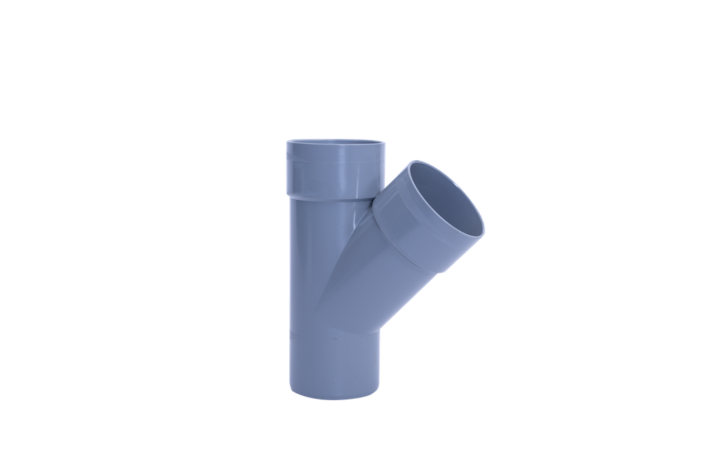 Pvc T-stuk dia 75 45° 2xMSp grijs 