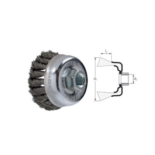 Brosse à godets en acier torsadée 80 M14 PFERD