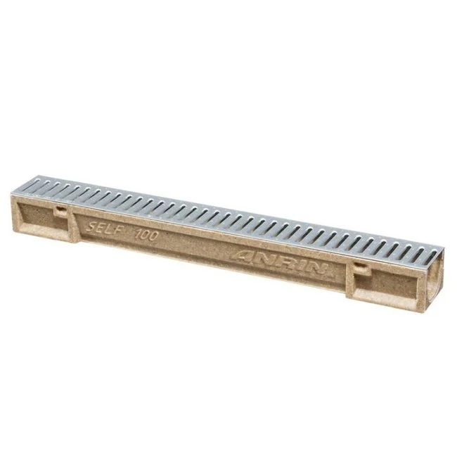 ANRIN SELF-100-caniveau intelligent polyester + grille galvanisée A15 (108pcs/pal) polyboy