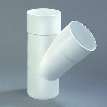 PVC T-piece dia 100 45° light gray