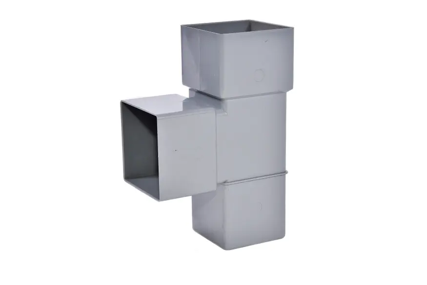 PVC T-stuk dia 100 87° vierkant grijs