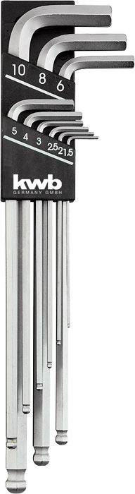 KWB Jeu de clés à 6 pans à tête sphérique 9 pièces