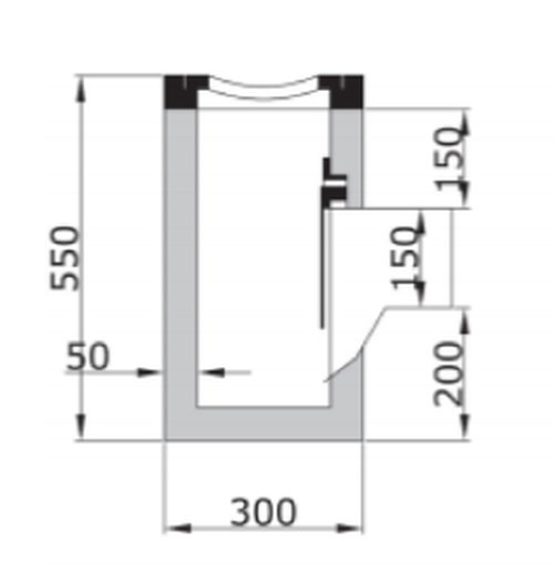 Récepteur béton avec grille fonte D400 (420x300x550) Outg=160mm