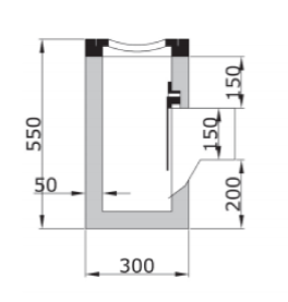 Receiver concrete with grid cast iron D400 (420x300x550) Outg=160mm