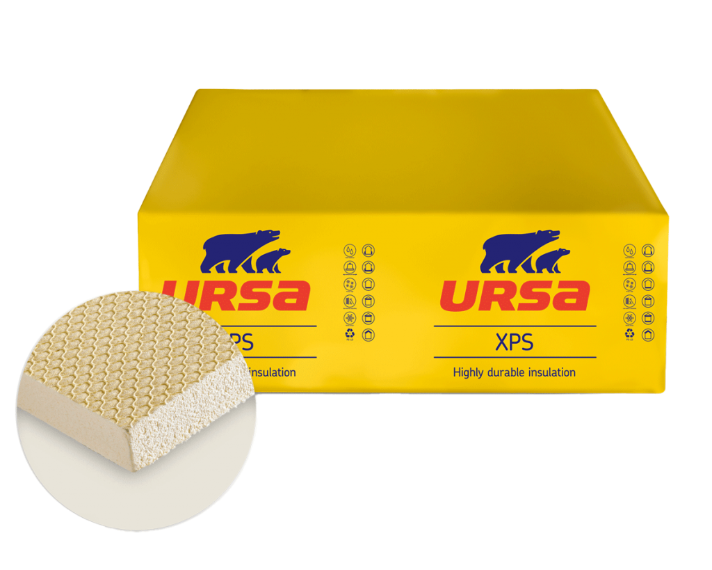 XPS 3 cm 'Ursafoam' PZI waffled 1.25x0.6m (10.5m²/pack) R=0.9