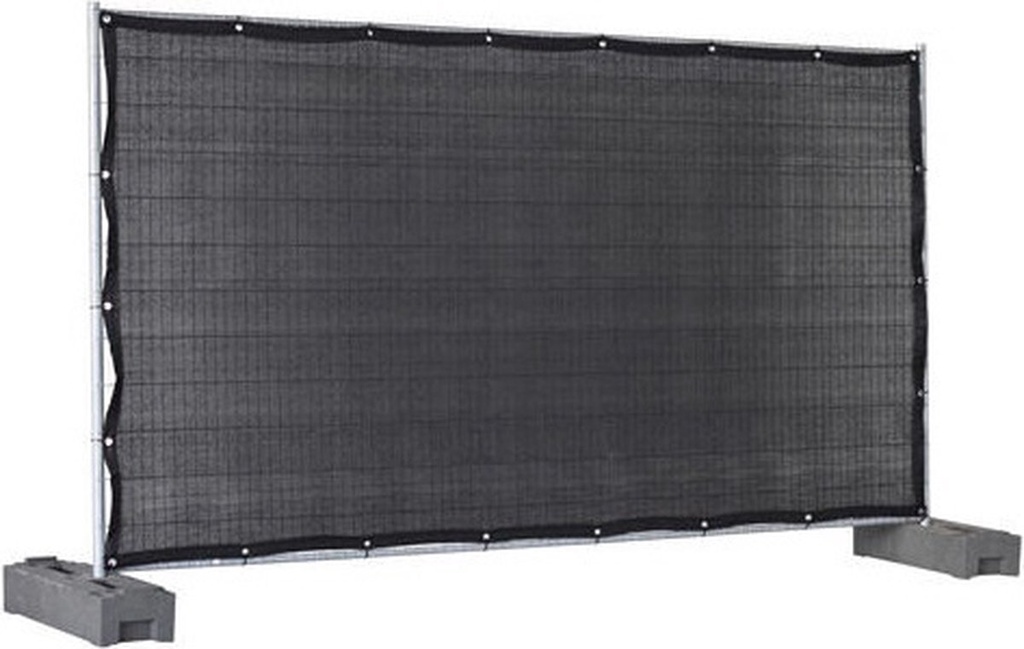 Bâche de clôture de cour 1,76 x 3,44 noir à mailles aérées (avec anneaux de 10 mm tous les 50 cm) 150g/m²