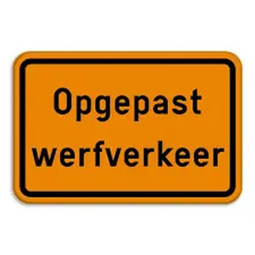 Verkeersbord "Opgepast werfverkeer" T2 600/400