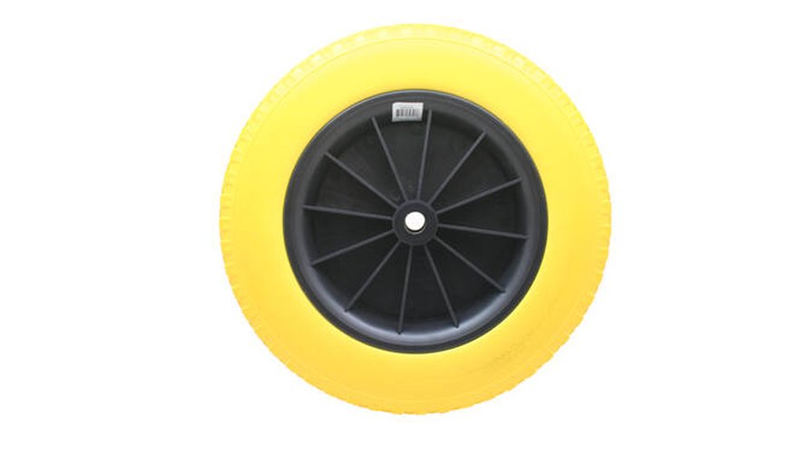 Wheelbarrow wheel PE full yellow tire pvc rim