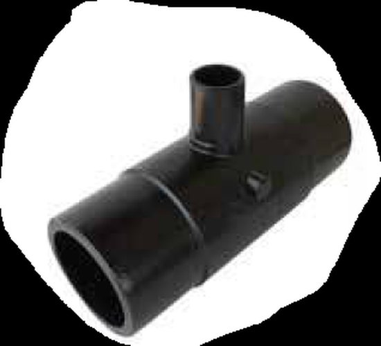 PE pressure mirror weld red. tee dia 200/160mm 90° SDR17 PN10