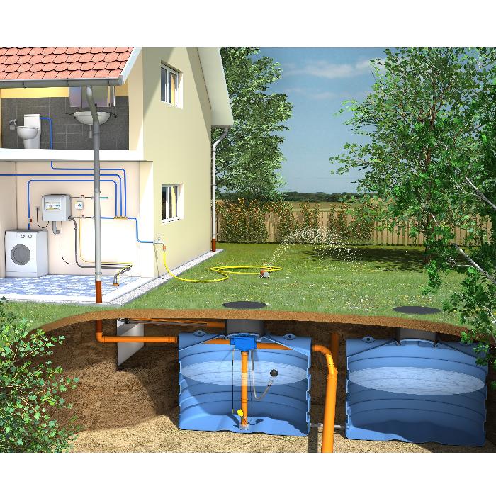 Slim Rain Rainwater recovery package home - 10,000l