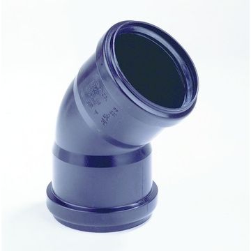 PP sanitair bocht dia 32 45° 2xM zwart 
