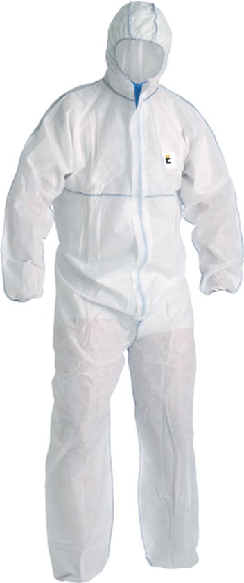 Wegwerpoverall chemsafe MS1 wit 