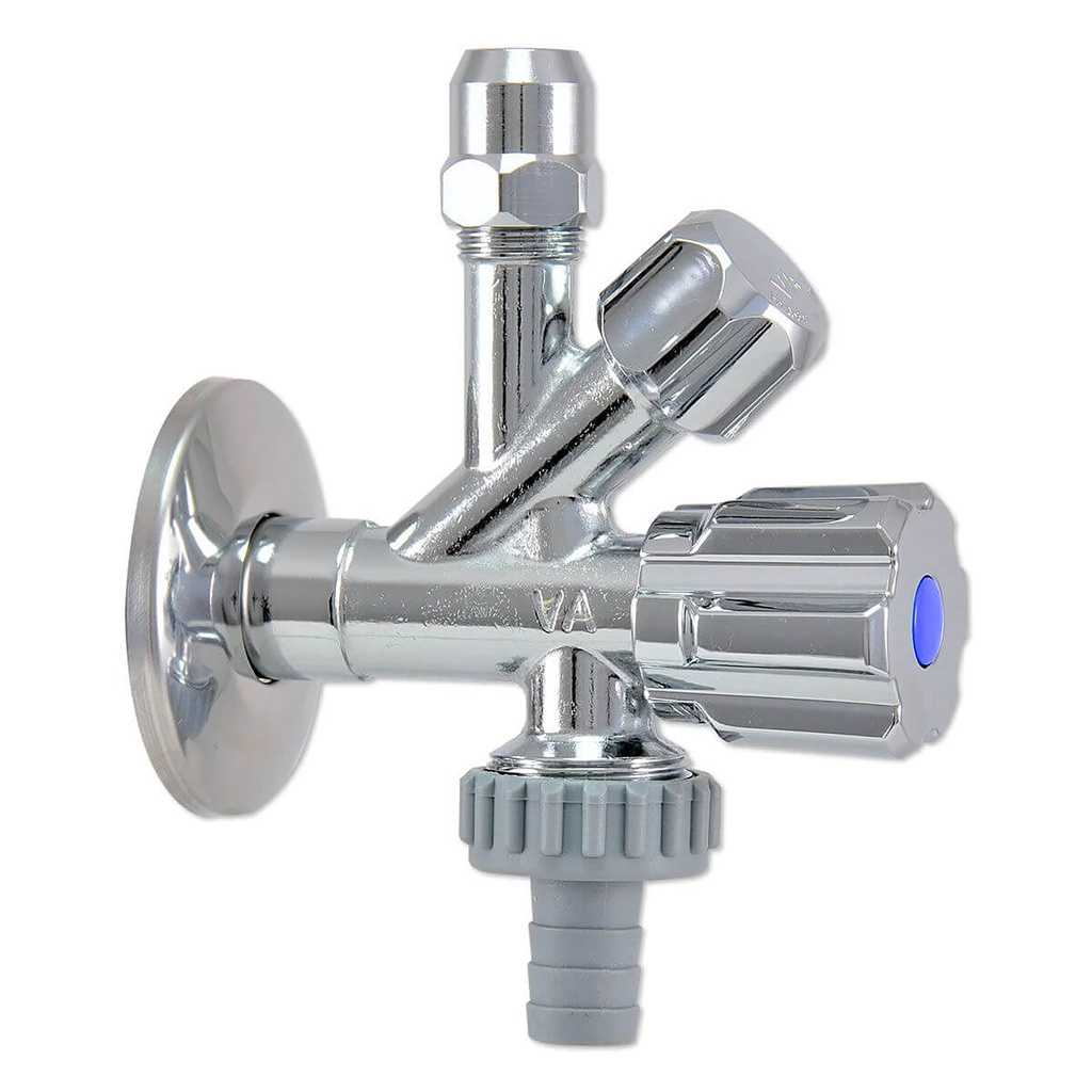 Corner stopcock sink-washer with valve + head