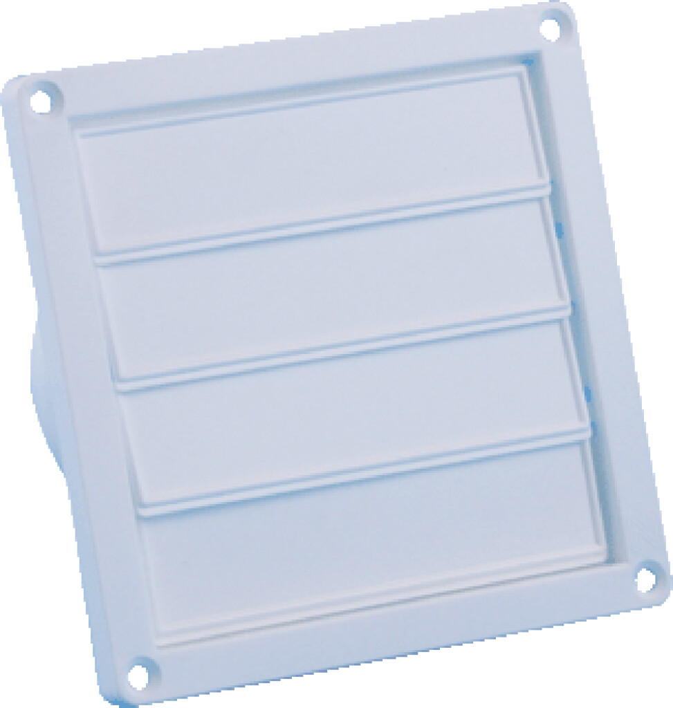 Dampkaprooster wit pvc 162x162 universeel voor buizen dia 100-130mm