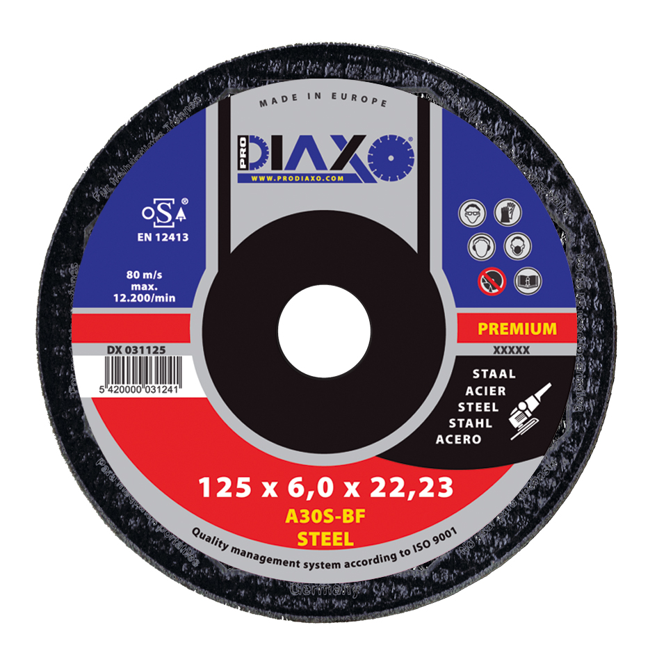 Disque abrasif STEEL Ø 125 x 6,0 mm A30S-BF / Premium Construction